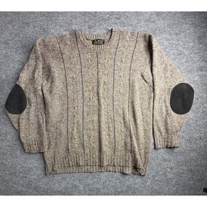 Vintage WOLSEY 100% Shetland Wool Mockneck Sweater Luxury Knitwear Brown XL